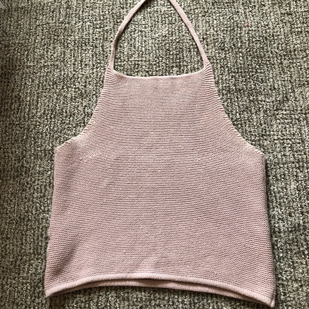 Pale Pink Tie Halter Top